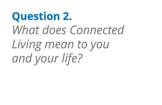 Question 2. What does Connected Living mean to you and your life?