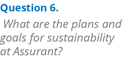 Question 6. What are the plans and goals for sustainability at Assurant?