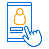 Icon phone with person on screen