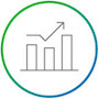 Bar Graph Icon Icon of a bar graph with trend line