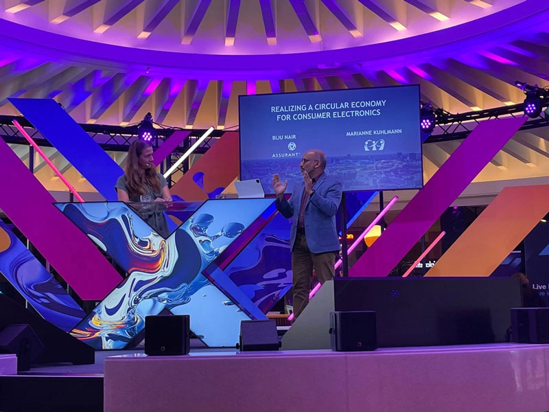 a man and woman on a stage